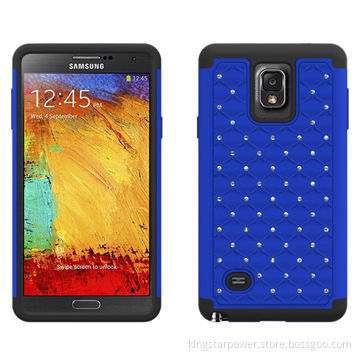 Back Cover Shell Case for Samsung Galaxy Note 4 N910/PC+Silicone/Crystal Diamond Rhinestone/StuddedNew